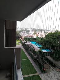 Construction safety net installation for building site and high-rise protection